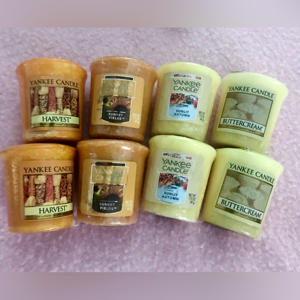 8 Autumn votive candles Yankee discontinued HTF seasonal autumn fall lot